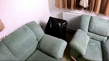 Trash Bag Slut Roleplay. Plastic Fetish MILF Deepthroat, Doggy and Double Cum on Shiny Bag preview