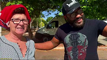 big natural breast Mature picked up from street for BBC ass fucking