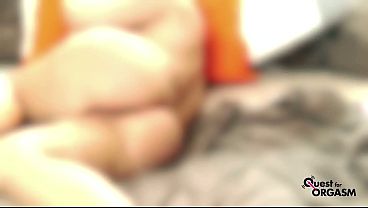Busty Latina Edges Her Shaved Pussy With a Wand… Countdown to Orgasm
