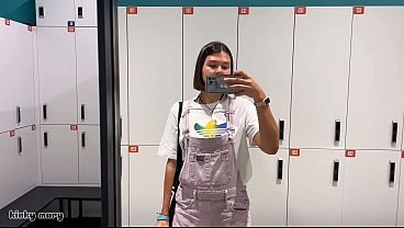 Forbidden Gym Bathroom Ritual – Yellow Piss & Climax