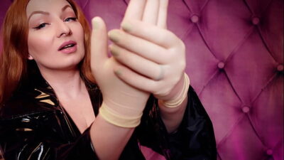 free video – latex gloves – medical fetish tight nurse gloves – black pvc coat