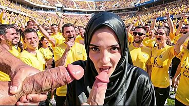 German football fan gangbanged by the opposite team – AI Interactive Video