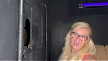 Hotwife Ashley Brings Hubby To Watch Her Suck Cock At Glory Hole