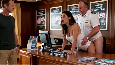 Hotwife gets creampied for cruise ship show tickets as her cuckold husband watches ( AI Generated )