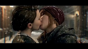 Kara x North lesbian kissing (detroit become human /AI generated)