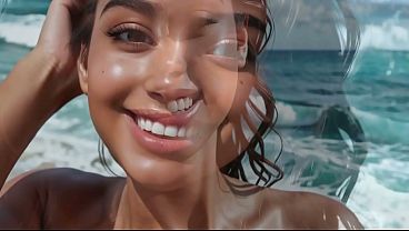 Latina babe gets fucked on a nudist beach – AI Interactive Video