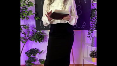 NYLON CLUB — SEXY MATURE BLONDE PUTTING ON COFFEE COLORED TIGHTS