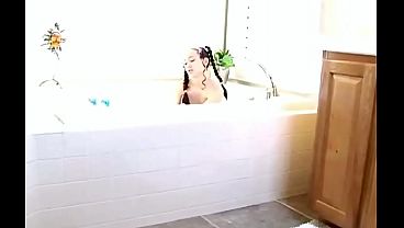 Sexy skinny solo brunette toys her pussy — Tiny Tabby