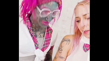 Trans Schoolgirl Stretches Classmate’s Ass – Gapes and Cum Covered